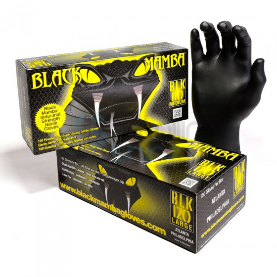 Boîte de 100 gants Blackmamba jetables nitrile - Blackmamba - BLM050*