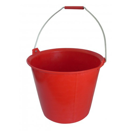 Seau PRO ROUGE renforcé à ergots 13 litres anse Ø 6.3 mm - Taliaplast - 310109