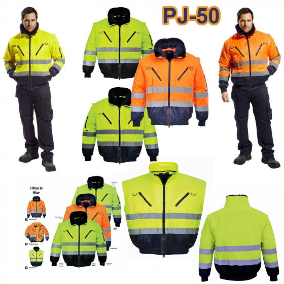 Blouson Pilote  3 en 1 haute visibilité - Portwest - PJ50