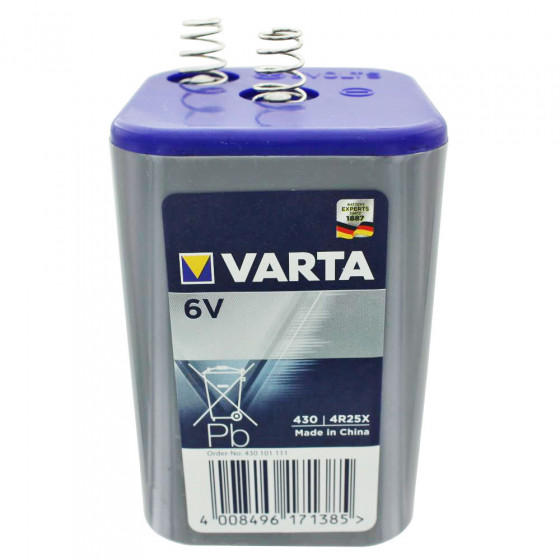 Pile Saline 6V 4R25 plastique à ressort - Varta - 430