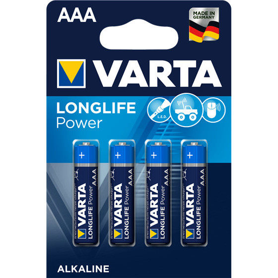 Piles LR03 Long Life Power 4 alcalines AAA - Varta - 4903