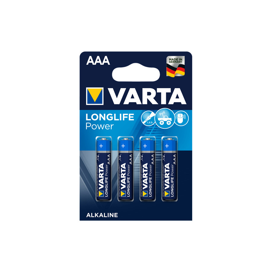 Piles LR03 Long Life Power 4 alcalines AAA - Varta - 4903