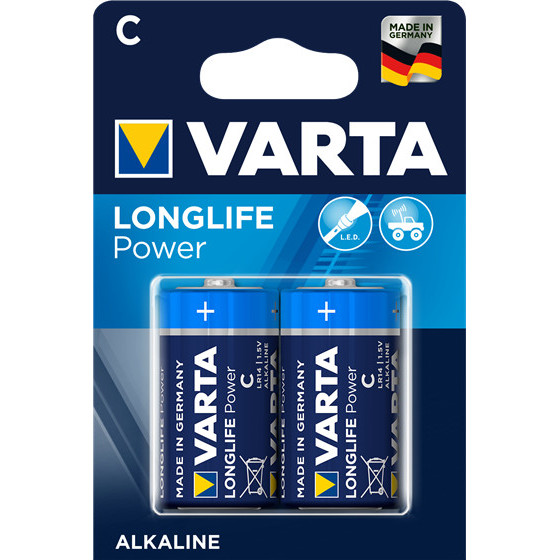 Piles LR14 Long Life Power 2 alcalines C - Varta - 4914