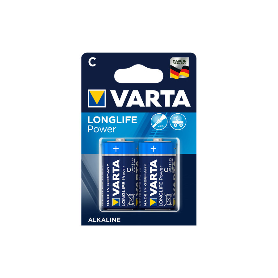 Piles LR14 Long Life Power 2 alcalines C - Varta - 4914