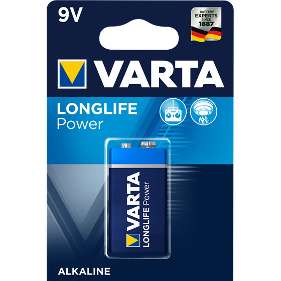Pile 6LP3146 Long Life Power 2 alcalines 9V - Varta - 4922