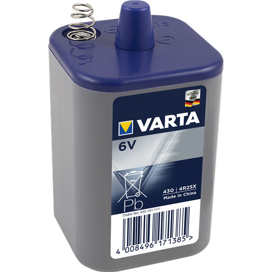 Pile Saline 6V 4R25 plastique à ressort - Varta - 430