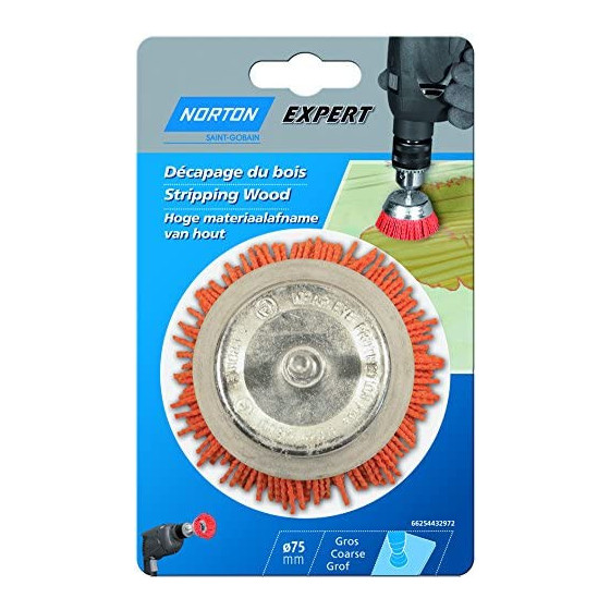 Brosse coupe en nylon 75mm pour perçeuse -  Norton - 69957365141