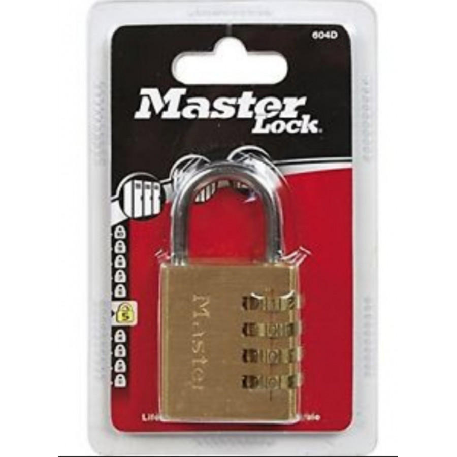 Cadenas à combinaison programmable de 40 mm de large, finition laiton - Master Lock - 604EURD