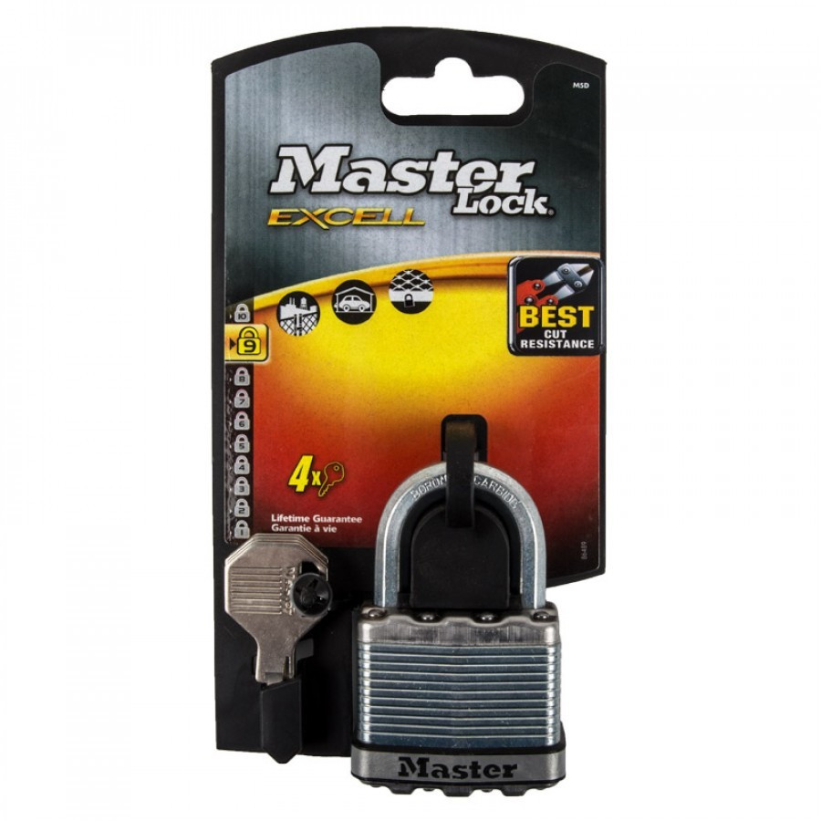 MASTER LOCK Cadenas Haute Sécurité [A Clé] [Acier Laminé +