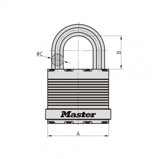 Cadenas Excell® en acier laminé de 52 mm de largeur - Master Lock - M5EURD