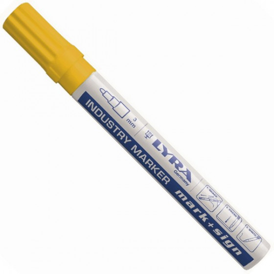 Marqueur peinture indélébile Lyra mark+sign pour surfaces lisses pointe 2 à 4 mm coloris jaune - Lyra - 4040007