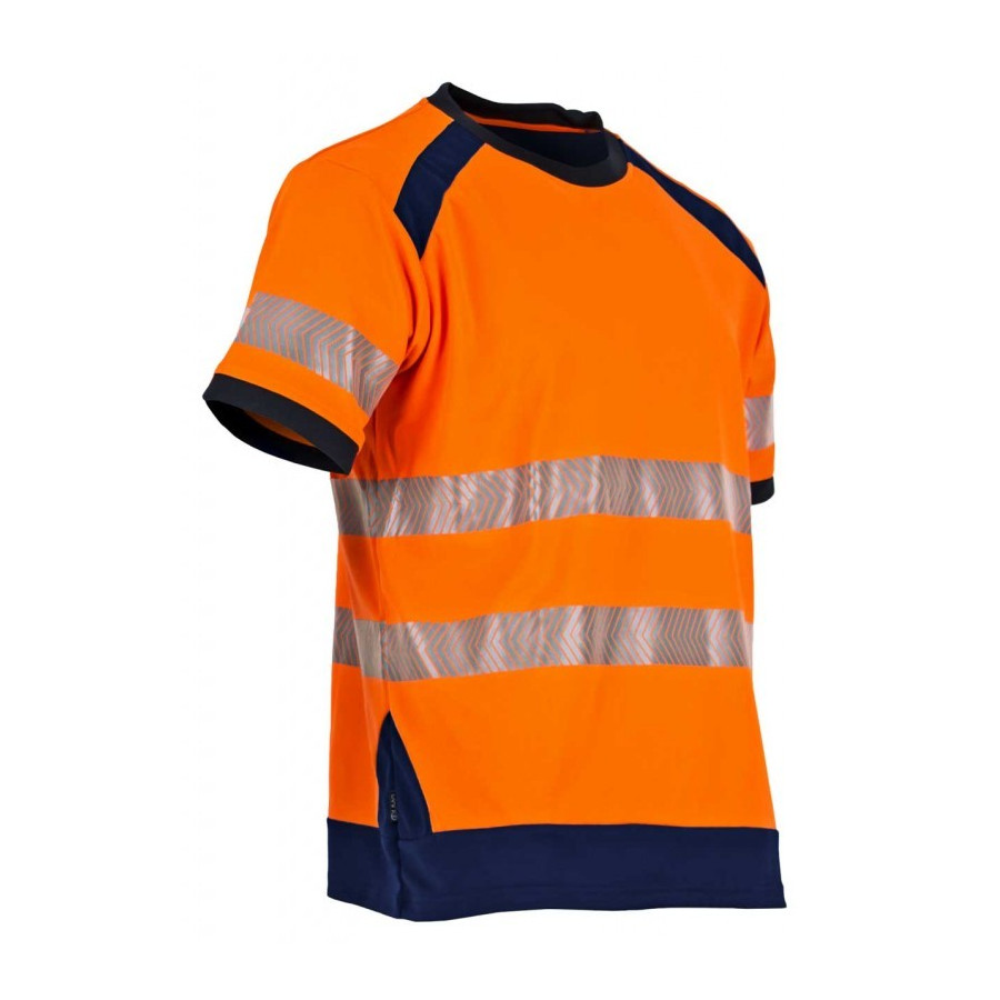 Tee-shirt Haute Visibilité Bicolore Orange / Marine - LMA - Lampion