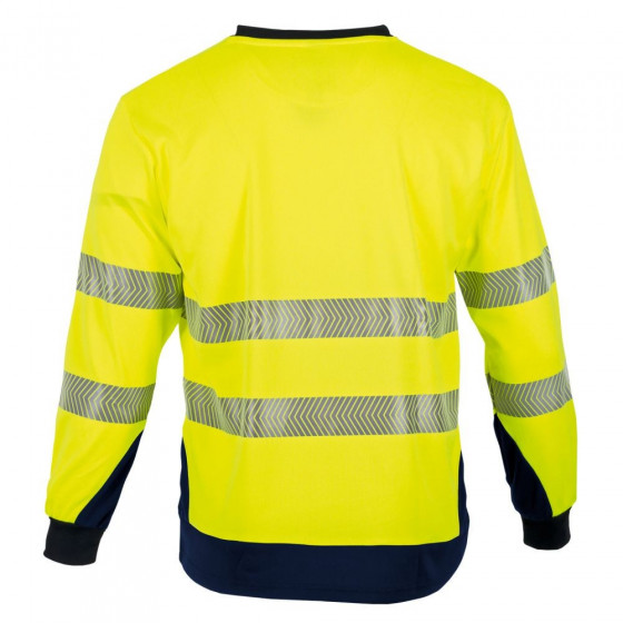 Tee-shirt manches longues Haute Visibilité Bicolore Jaune / Marine - LMA - Reflet