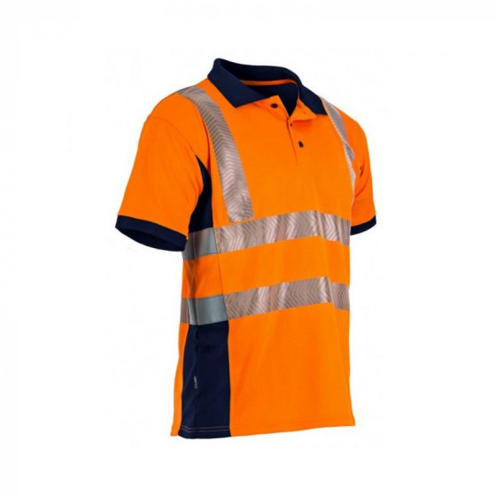 Polo Haute Visibilité Bicolore Orange / Marine - LMA - Prevoyance