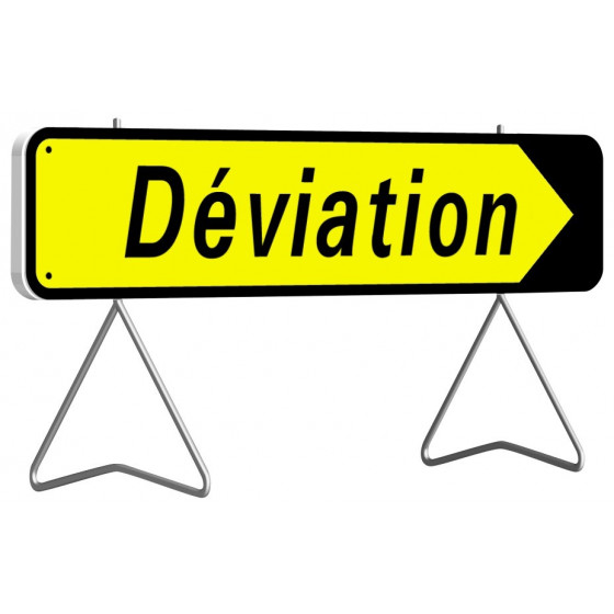 Panneau de signalisation KD22a "Déviation" 1300x300 classe 1 avec support - Taliaplast - 526001