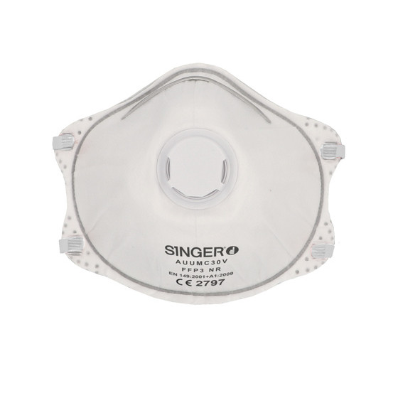 Boite de 10 Demi-masques respiratoires FFP3 NR avec valve SINGER SAFETY AUUMC30V
