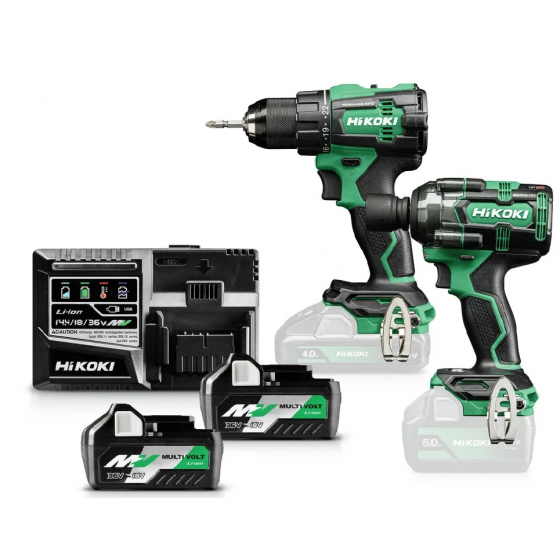 Kit HiKOKI KC18DEWJZ Perceuse DS18DE + Boulonneuse WR18DH 18V 2x5Ah